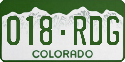 CO license plate 018RDG