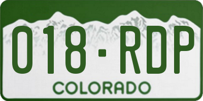 CO license plate 018RDP