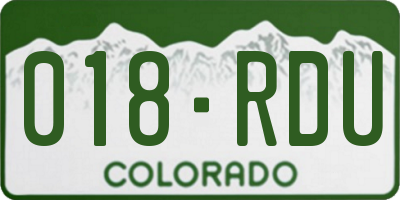 CO license plate 018RDU