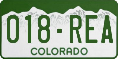 CO license plate 018REA