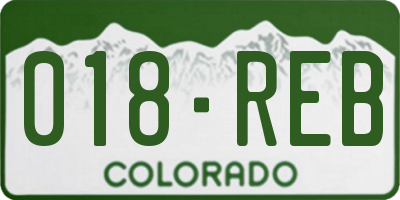CO license plate 018REB