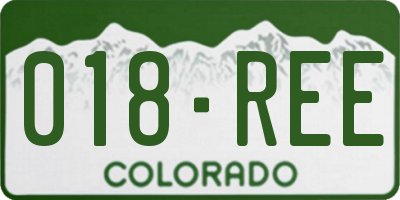 CO license plate 018REE