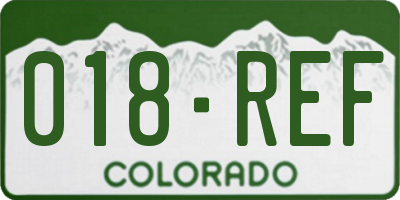 CO license plate 018REF