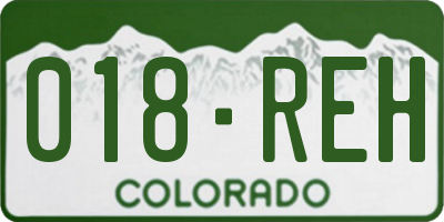 CO license plate 018REH