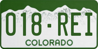 CO license plate 018REI