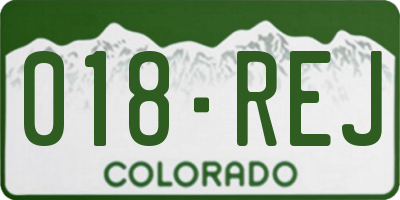 CO license plate 018REJ