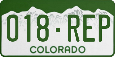 CO license plate 018REP