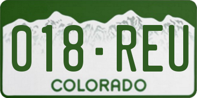CO license plate 018REU