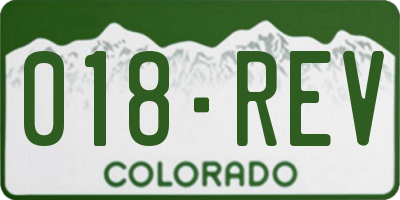 CO license plate 018REV