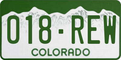 CO license plate 018REW