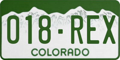CO license plate 018REX