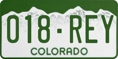 CO license plate 018REY