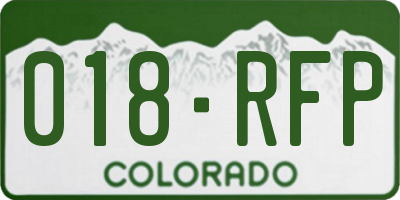 CO license plate 018RFP