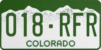 CO license plate 018RFR