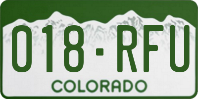 CO license plate 018RFU