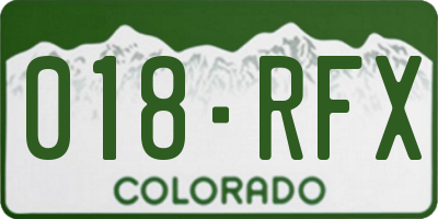 CO license plate 018RFX