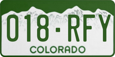 CO license plate 018RFY