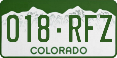 CO license plate 018RFZ