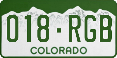 CO license plate 018RGB