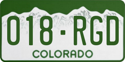 CO license plate 018RGD