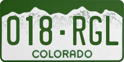 CO license plate 018RGL