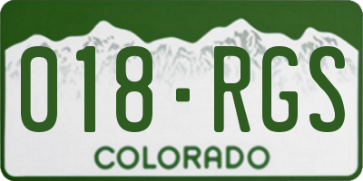 CO license plate 018RGS