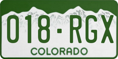 CO license plate 018RGX