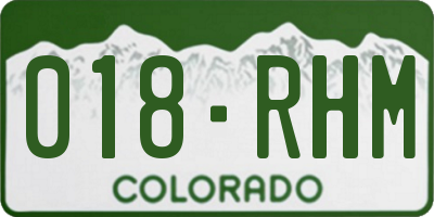 CO license plate 018RHM