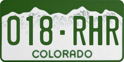 CO license plate 018RHR