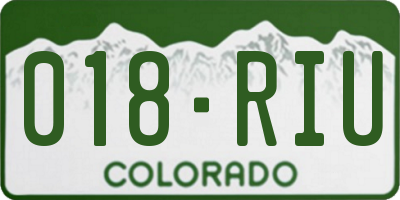 CO license plate 018RIU