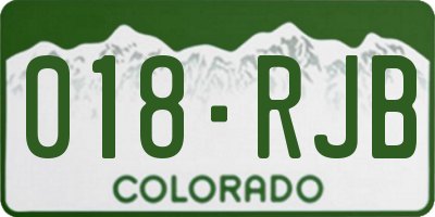 CO license plate 018RJB
