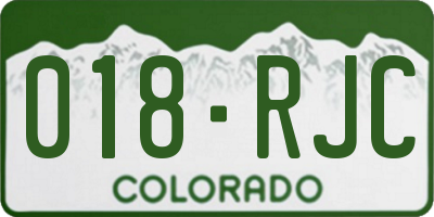 CO license plate 018RJC