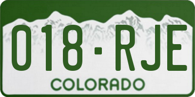 CO license plate 018RJE