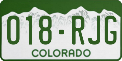 CO license plate 018RJG