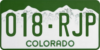 CO license plate 018RJP