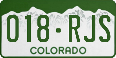 CO license plate 018RJS