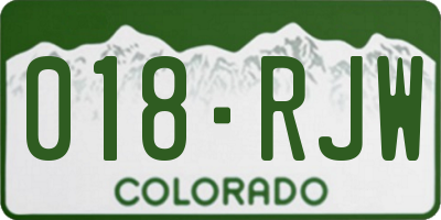 CO license plate 018RJW