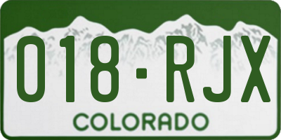 CO license plate 018RJX