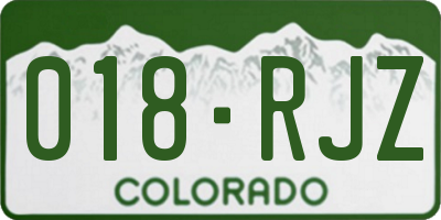 CO license plate 018RJZ