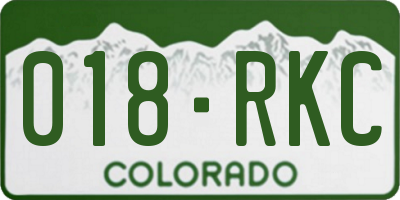 CO license plate 018RKC