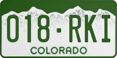 CO license plate 018RKI