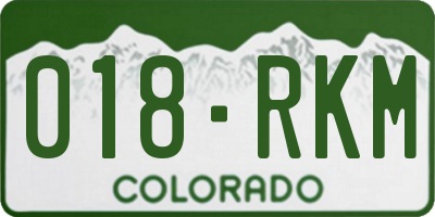 CO license plate 018RKM