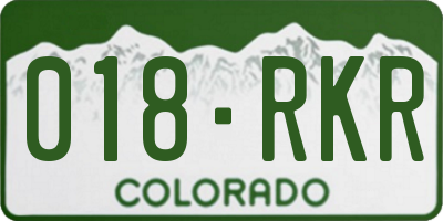 CO license plate 018RKR