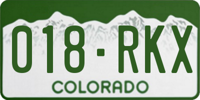 CO license plate 018RKX