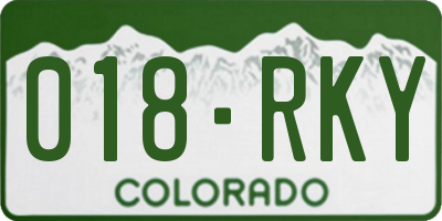 CO license plate 018RKY