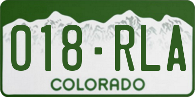CO license plate 018RLA