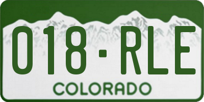 CO license plate 018RLE