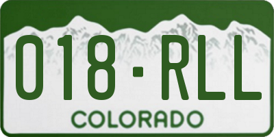 CO license plate 018RLL
