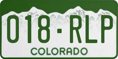 CO license plate 018RLP