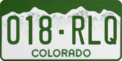 CO license plate 018RLQ